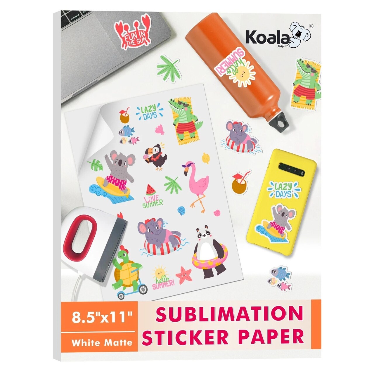 Koala Waterproof Matte White Sublimation Sticker Paper 8.5x11
